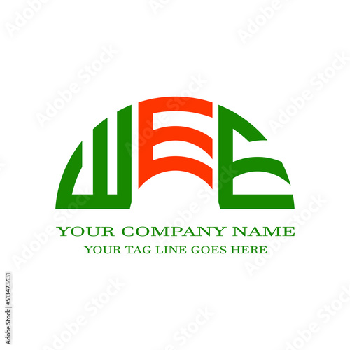 WEE letter logo creative design with vector graphic