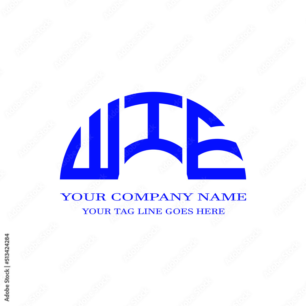 WIE letter logo creative design with vector graphic - obrazy, fototapety, plakaty 