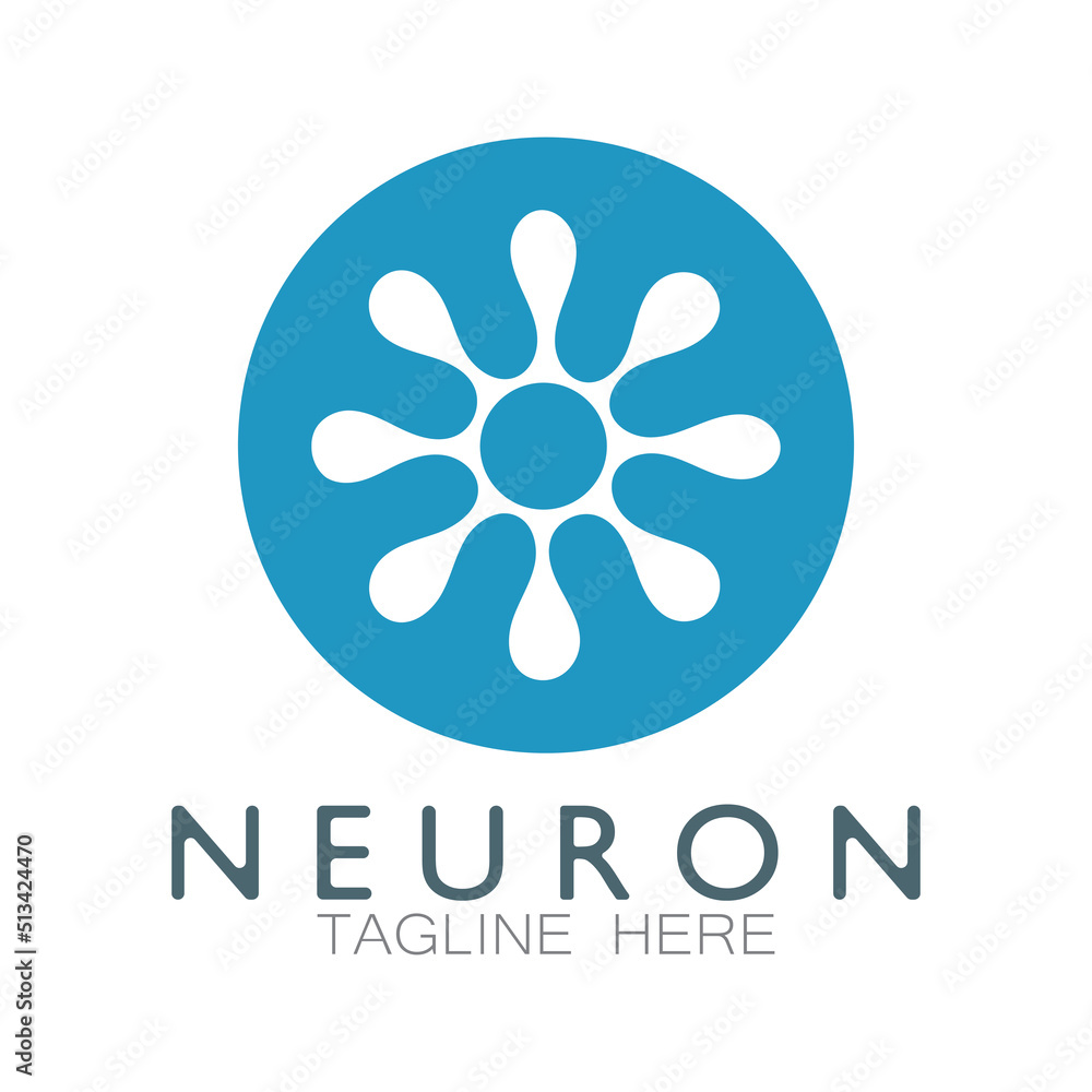 Neuron logo or nerve cell logo design,molecule logo illustration template icon with vector concept Neuron logo or nerve cell logo design,molecule logo illustration template icon with vector concept