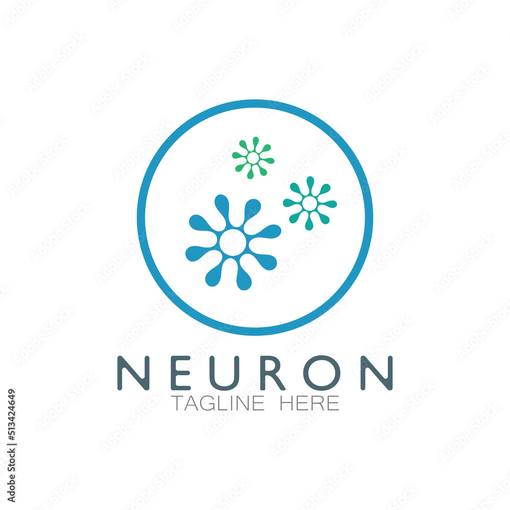 Neuron logo or nerve cell logo design,molecule logo illustration template icon with vector concept Neuron logo or nerve cell logo design,molecule logo illustration template icon with vector concept