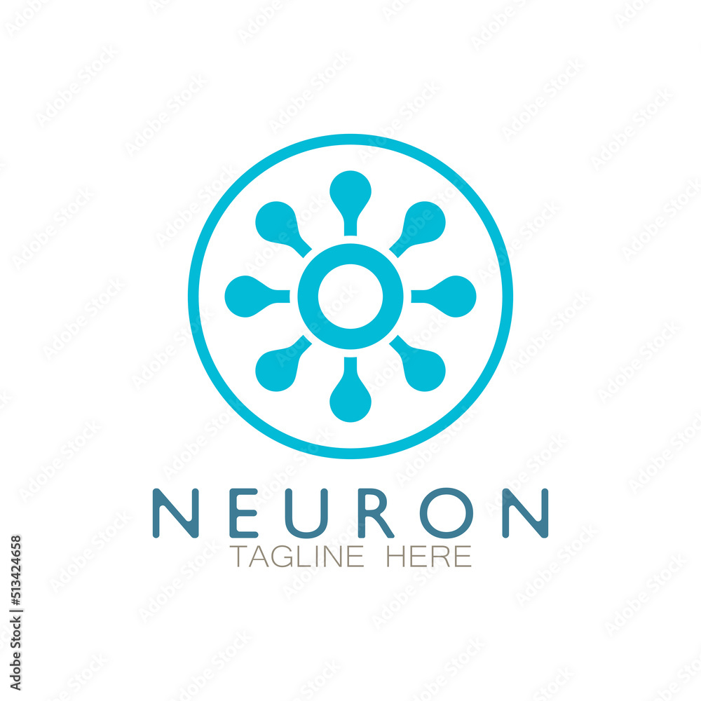 Neuron logo or nerve cell logo design,molecule logo illustration template icon with vector concept Neuron logo or nerve cell logo design,molecule logo illustration template icon with vector concept
