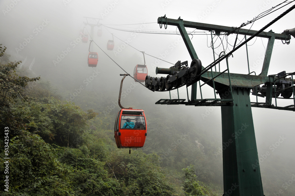 cable car in the mountains