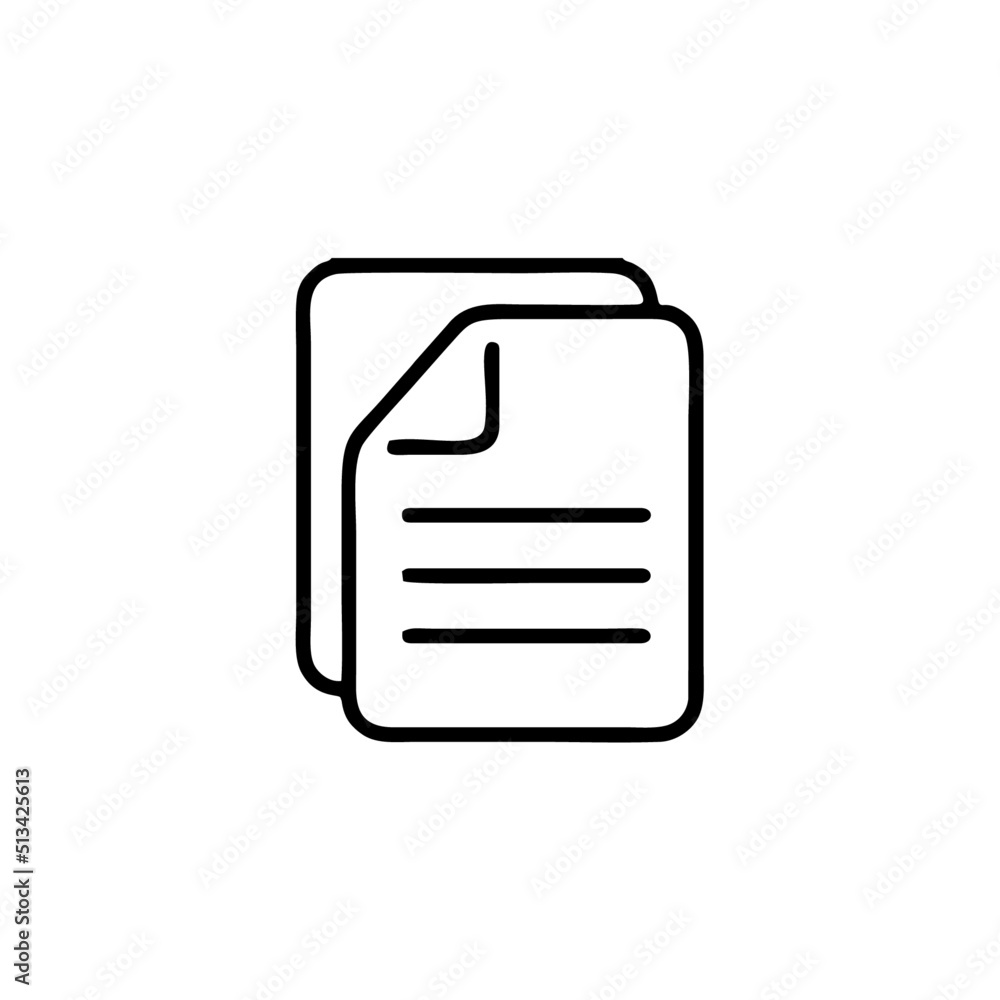 Document icon outline and linear vector Document icon outline and linear vector