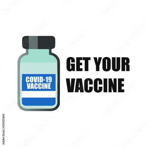 Coronavirus vaccine vector background. Covid-19 corona virus vaccination with vaccine bottle and syringe injection tool for covid19 immunization treatment. Vector illustration.