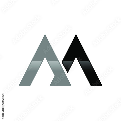 aa letter logo. m letter logo. mountain logo photo