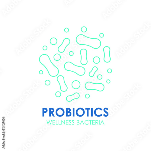Contains probiotics vector icon label