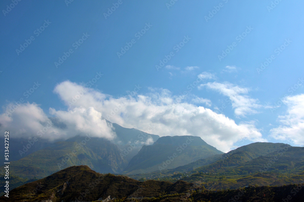 clouds over the mountains