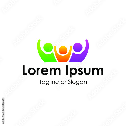 people family together human unity logo vector icon