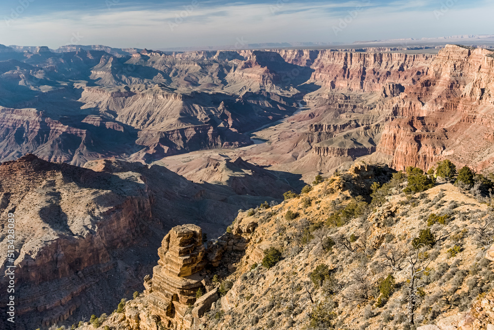 Endless canyon landscape in the Grand Canyon National Park, South Rim, Arizona. Layered bands of red rock revealing millions of years of geological history Endless canyon landscape in the Grand Canyon National Park, South Rim, Arizona. Layered bands of red rock revealing millions of years of geological history