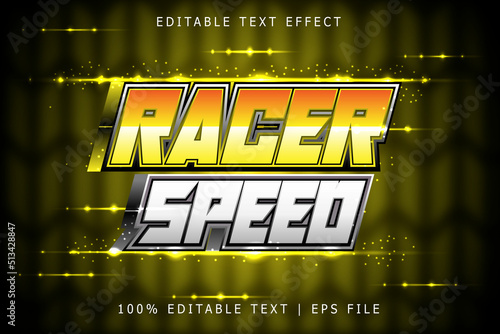 Tela Racer Speed Editable Text Effect 3 Dimension Emboss Modern Style