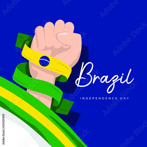Brazil waving flag.  Independence day celebrations design template