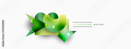 Minimal geometric abstract background. Primitive shapes composition backdrop. Trendy techno business template for wallpaper, banner, background or landing