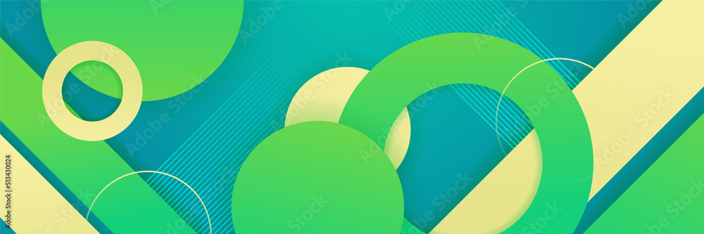 Abstract geometric pattern shapes style design modern green banner background