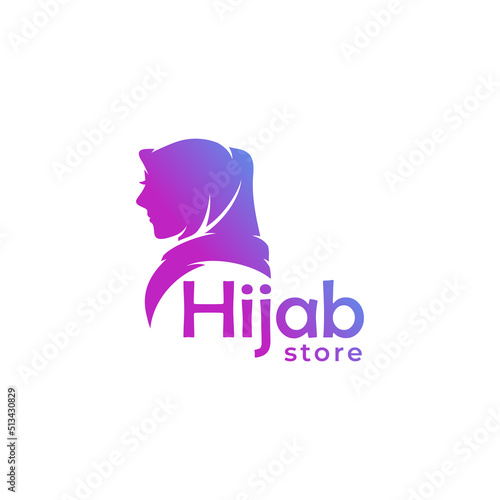 Hijab store logo design vector