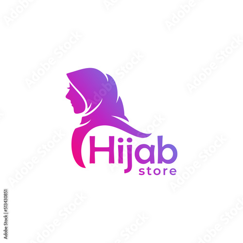 Hijab store logo design vector