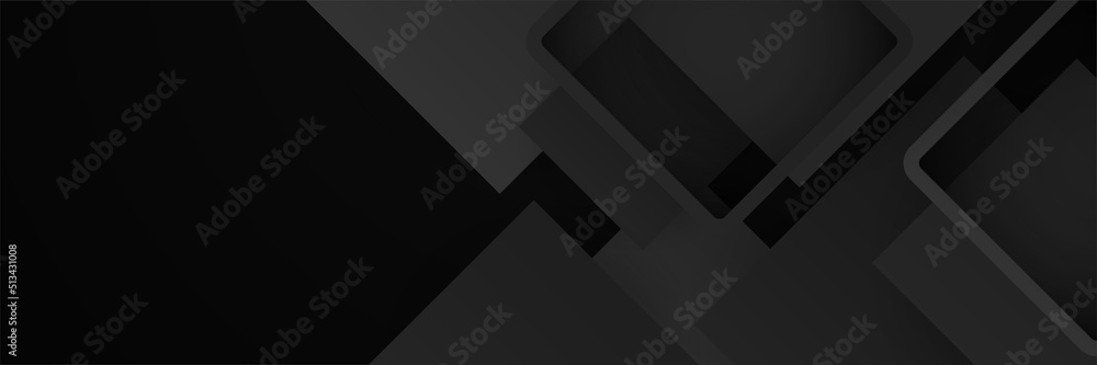 Black abstract banner background. Dark deep black dynamic vector background with diagonal lines. Modern creative premium gradient. 3d cover of business presentation banner with geometric element Black abstract banner background. Dark deep black dynamic vector background with diagonal lines. Modern creative premium gradient. 3d cover of business presentation banner with geometric element