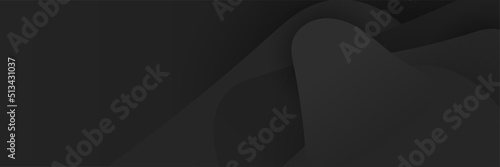 Black abstract banner background. Dark deep black dynamic vector background with diagonal lines. Modern creative premium gradient. 3d cover of business presentation banner with geometric element