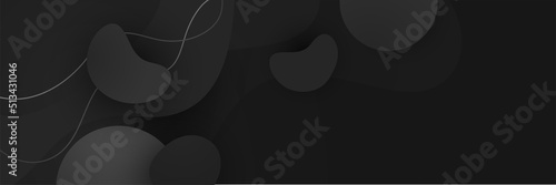 Black abstract banner background. Dark deep black dynamic vector background with diagonal lines. Modern creative premium gradient. 3d cover of business presentation banner with geometric element