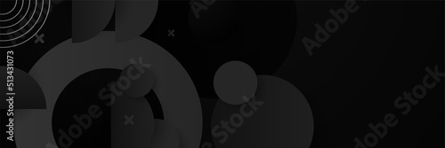 Black abstract banner background. Dark deep black dynamic vector background with diagonal lines. Modern creative premium gradient. 3d cover of business presentation banner with geometric element