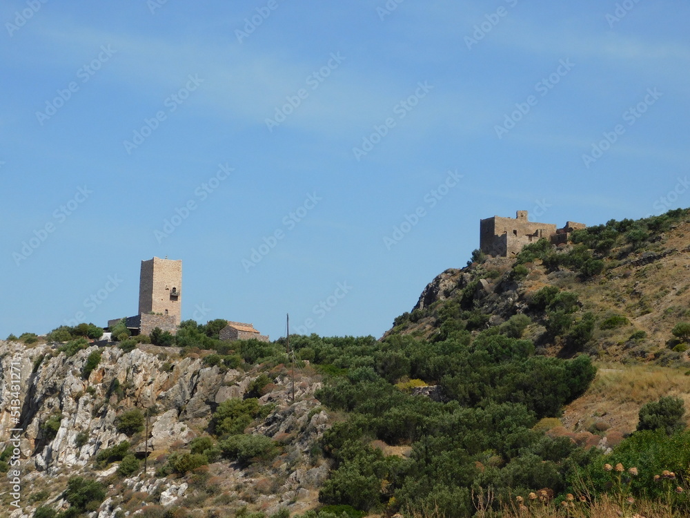 Traditional architecture tower houses at Mani, Greece