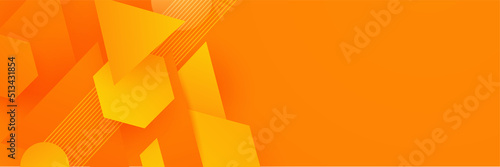 Abstract minimal orange banner background with geometric creative and minimal gradient concepts, for posters, banners, landing page concept image.