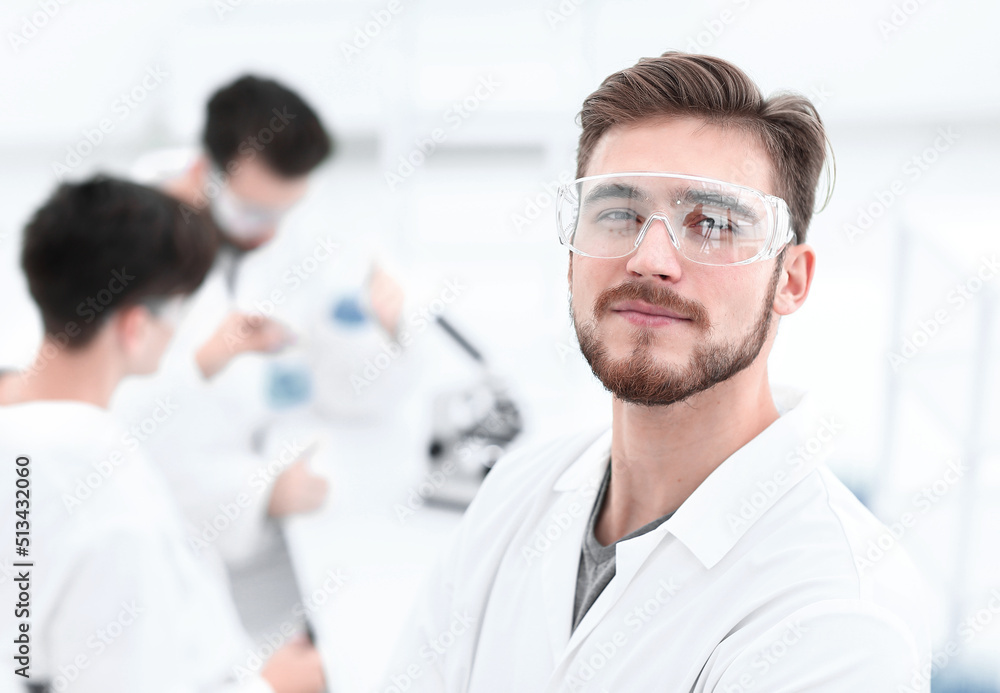 Fototapeta premium closeup.successful scientist on a light background