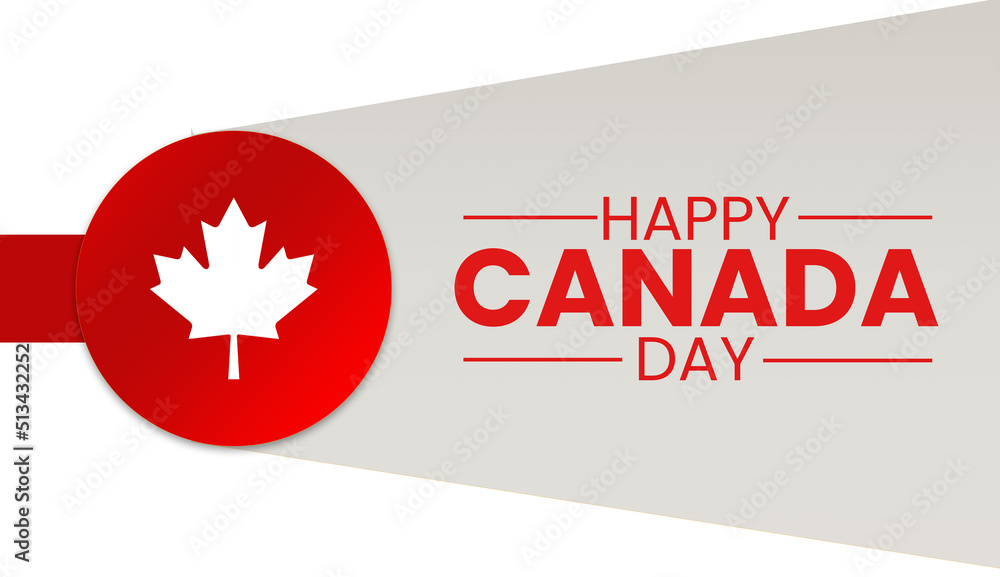 Happy Canada day banner design with maple leaf of Canada flag Stock ...