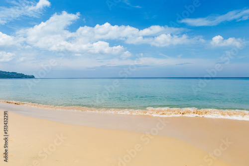 Beautiful clean sandy beach, tropical island in south of Thailand, peaceful beach © sirirak