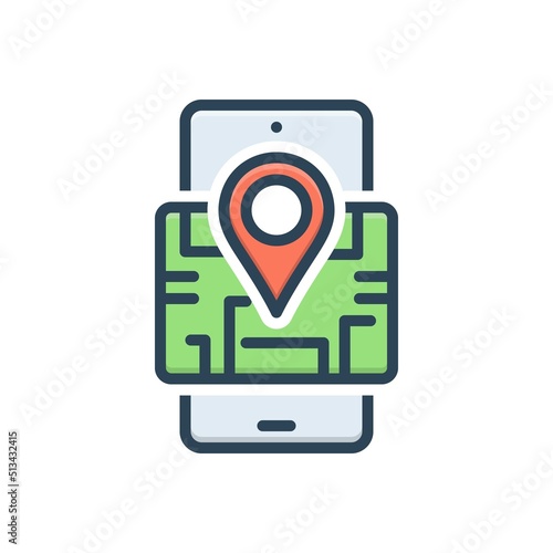 Color illustration icon for venue mobile