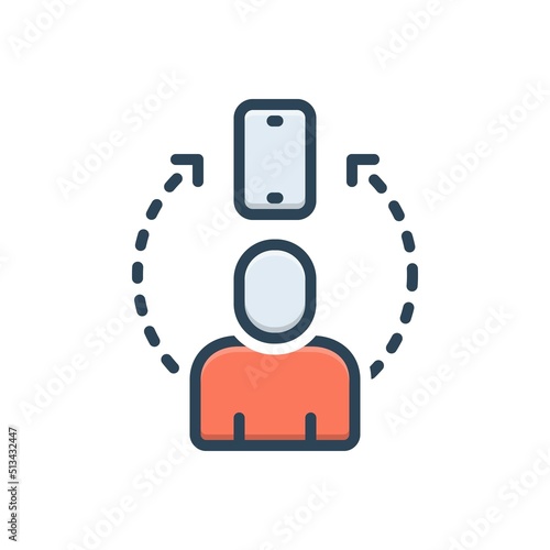 Color illustration icon for depending