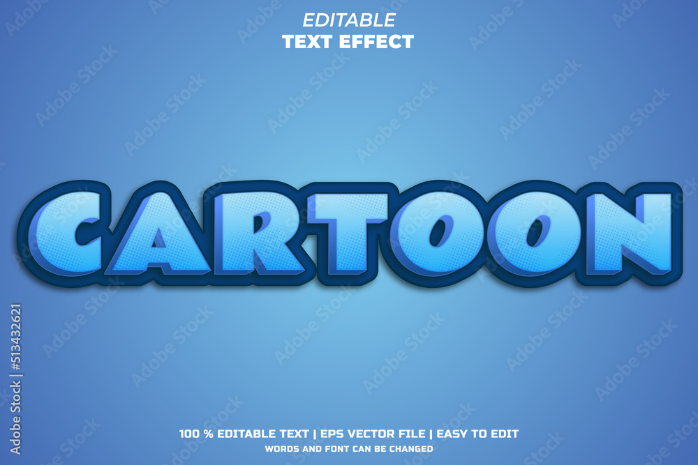 Blue cartoon text style with dotted, editable text effect template vector illustration Blue cartoon text style with dotted, editable text effect template vector illustration
