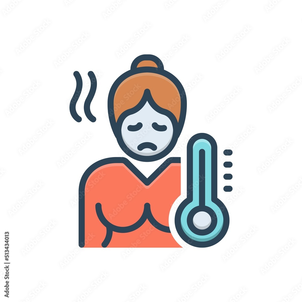 Naklejka premium Color illustration icon for sick ill