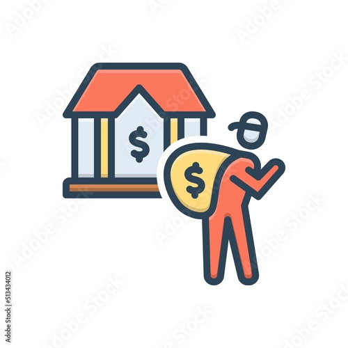 Color illustration icon for rob marauding