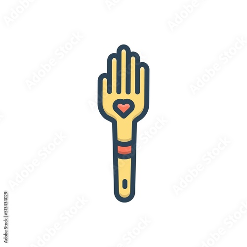 Color illustration icon for spank