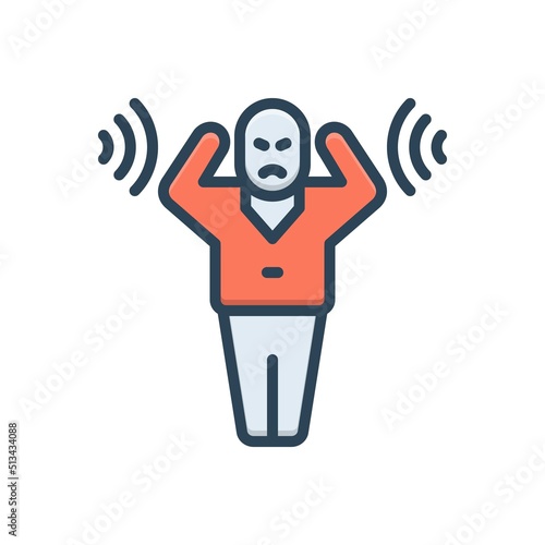 Color illustration icon for disturbed