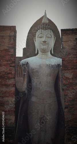 Fotografie, Obraz An ancient Buddha image in the Sukhothai period used as a background image