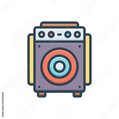 Color illustration icon for amp audio