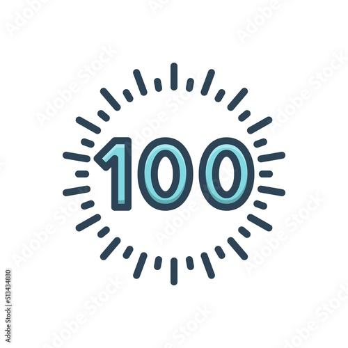 Color illustration icon for hundreds