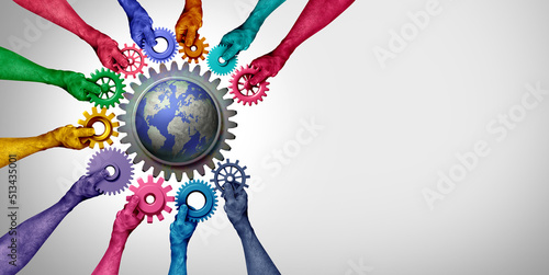 Successful Teamwork Business Agreement Corporate Collaboration and succeeding together or collaborating as a team concept as an agreement metaphor for diverse people connected