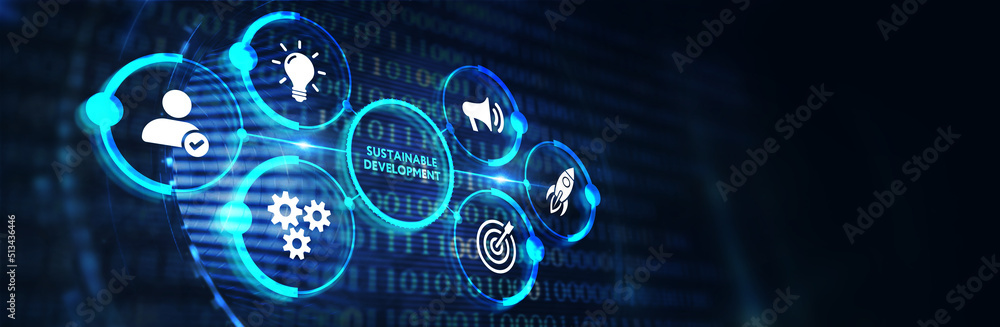 SUSTAINABLE DEVELOPMENT inscription, cloud technology concept. Business, Technology, Internet and network concept. 3d illustration SUSTAINABLE DEVELOPMENT inscription, cloud technology concept. Business, Technology, Internet and network concept. 3d illustration