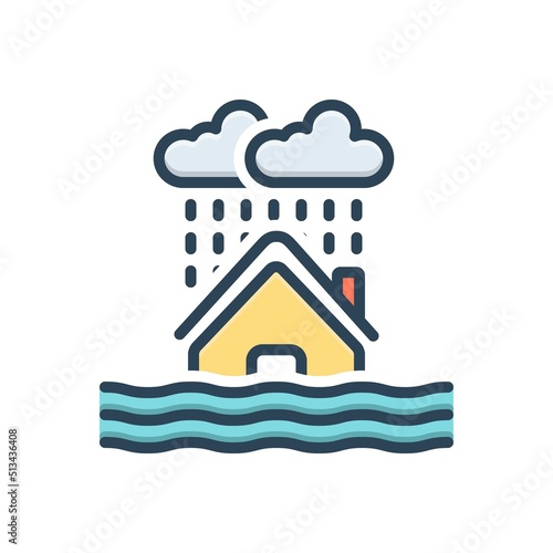 Color illustration icon for severe