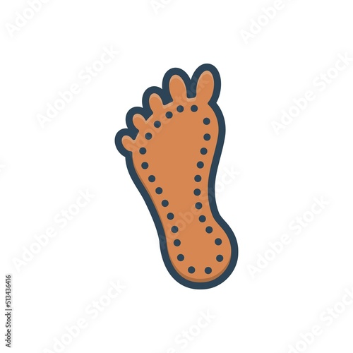 Color illustration icon for sole