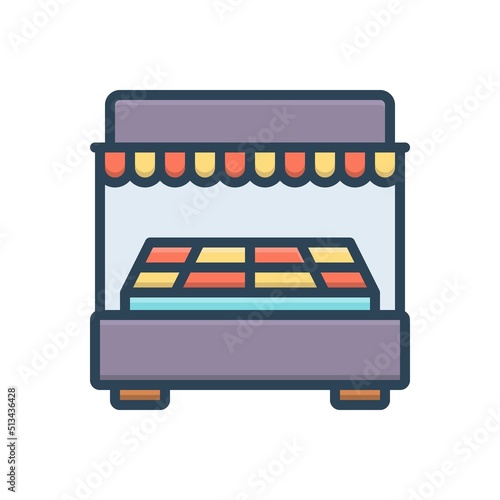 Color illustration icon for bufing photo