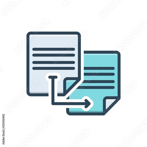 Color illustration icon for duplicate
