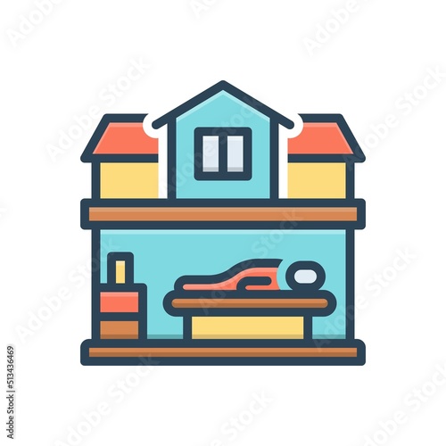 Color illustration icon for lodging