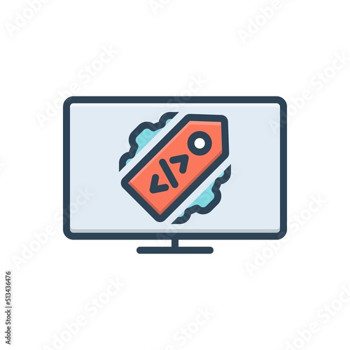 Color illustration icon for meta