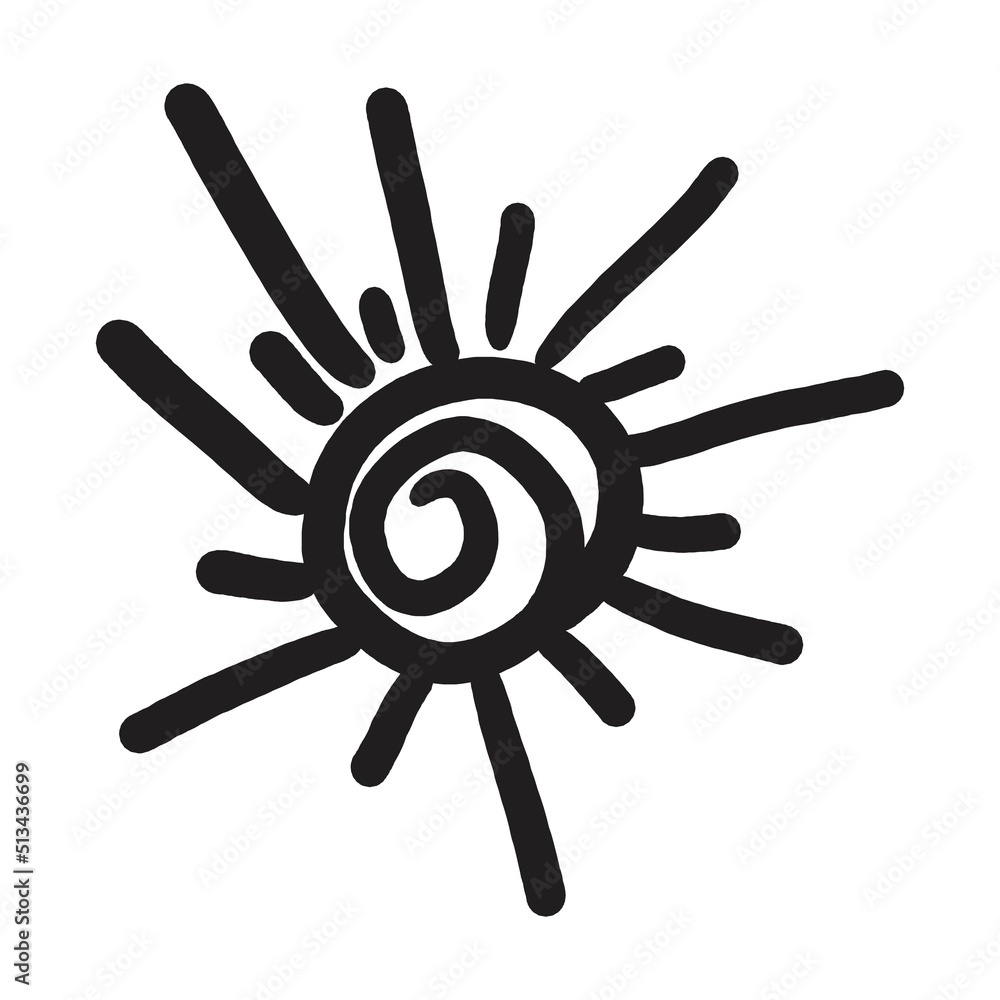 Abstract sun shape, vector modern and contemporary design art element for poster, wall art and print collections in a glyph illustration Abstract sun shape, vector modern and contemporary design art element for poster, wall art and print collections in a glyph illustration