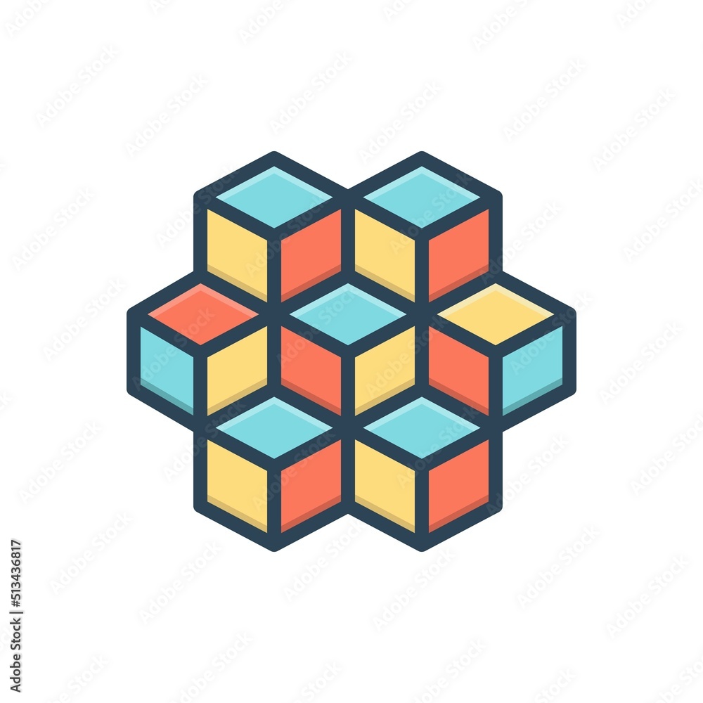 Obraz premium Color illustration icon for cubic