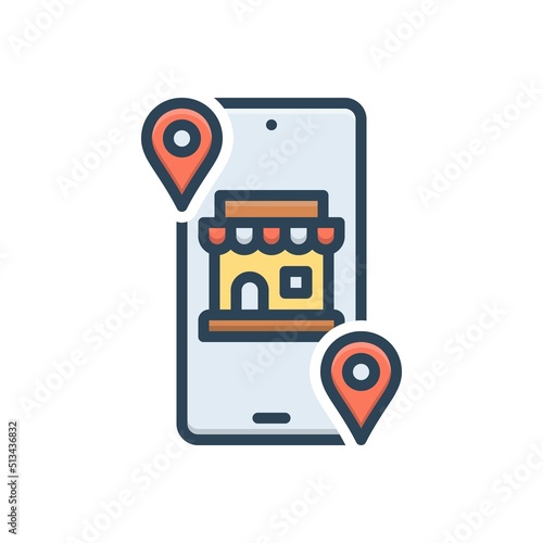 Color illustration icon for franchise