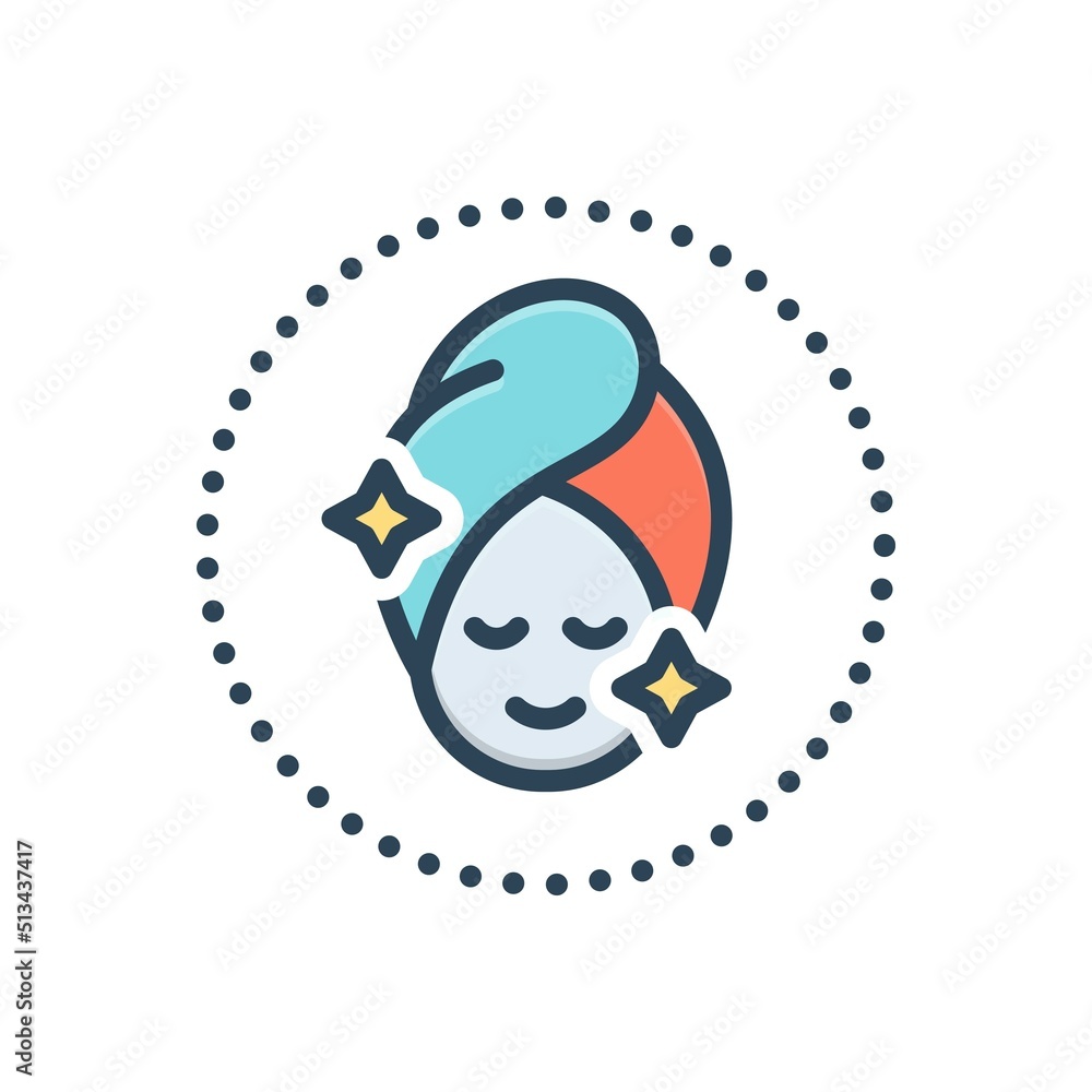 Obraz premium Color illustration icon for facial